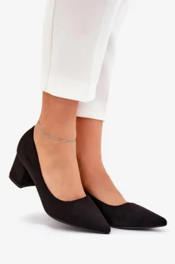 Boto Czółenka Zamszowe|Czółenka Na Słupku*Czółenka Damskie Ze Szpiczastymi Noskami Na Słupku Czarne Merinette