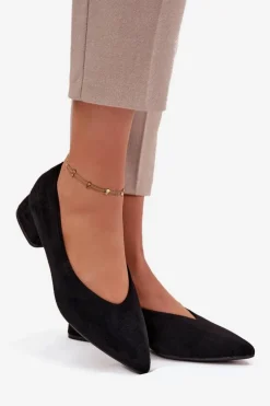 Boto Czółenka Klasyczne|Czółenka Zamszowe*Czółenka Na Klocku Z Eko Zamsz Czarne Karielle