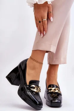 Buty damskie Vinceza Czółenka Na Platformie|Czółenka Na Słupku*Czółenka Na Masywnym Obcasie Czarne Nataly