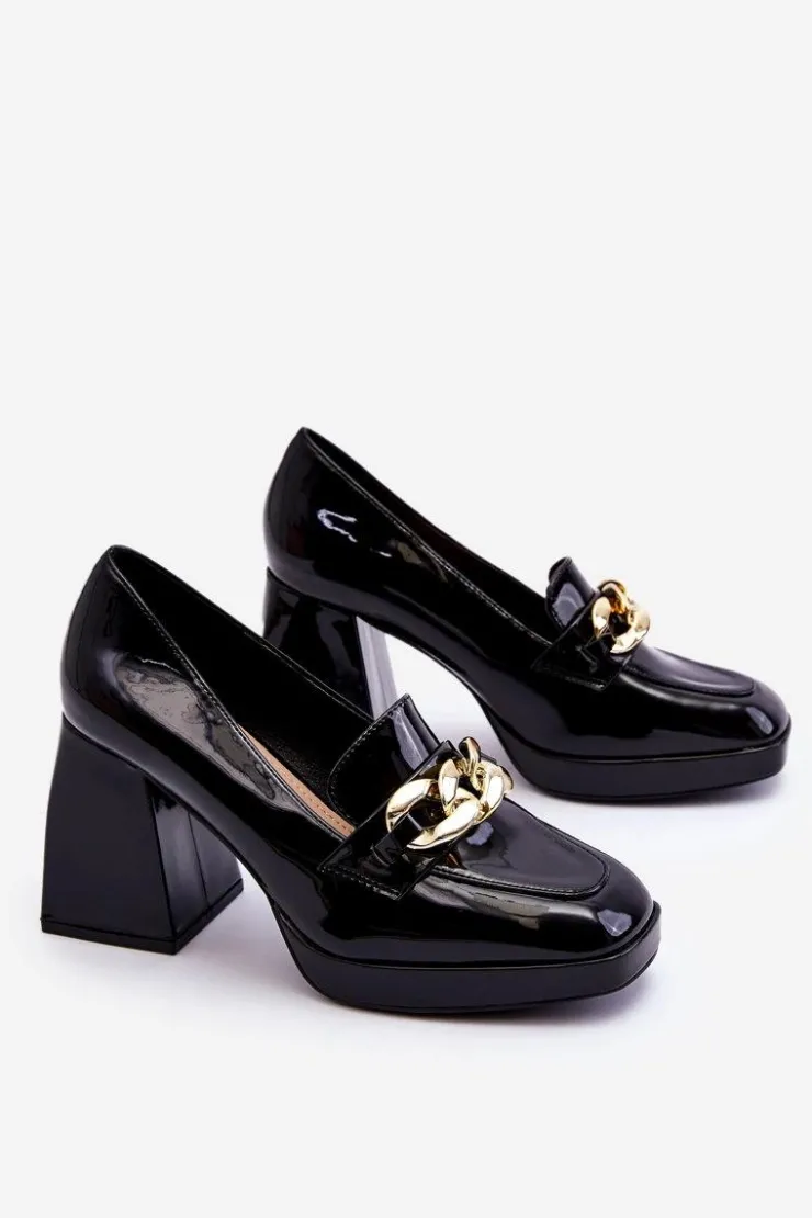 Buty damskie Vinceza Czółenka Na Platformie|Czółenka Na Słupku*Czółenka Na Masywnym Obcasie Czarne Nataly