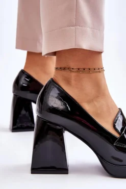 Buty damskie Vinceza Czółenka Na Platformie|Czółenka Na Słupku*Czółenka Na Masywnym Obcasie Czarne Nataly