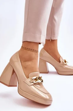 Damskie Buty damskie Vinceza Czółenka Na Masywnym Obcasie Beżowe Nataly