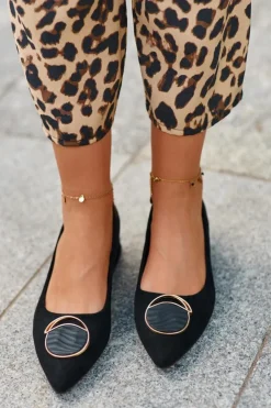 Sale Damskie buty S.Barski Czółenka Na Niskim Obcasie Z Eko Zamszu S.Barski KV27-037 Czarne Czarny