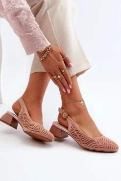 Boto Czółenka Zamszowe|Czółenka Klasyczne*Czółenka Na Obcasie Klocku Różowe Gemifa Różowy