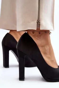 Online Boto Czółenka Na Słupku Czarne Piatti