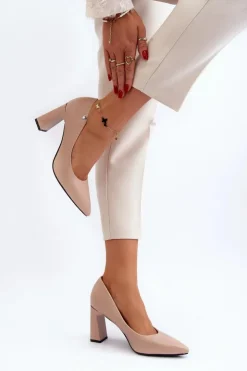 Damskie Buty damskie Vinceza Czółenka Na Słupku Eko Skóra Beżowe Giseleni