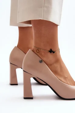 Damskie Buty damskie Vinceza Czółenka Na Słupku Eko Skóra Beżowe Giseleni