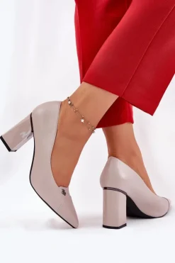Damskie Buty damskie Vinceza Czółenka Na Słupku Eleganckie Vinceza 62224 Szare