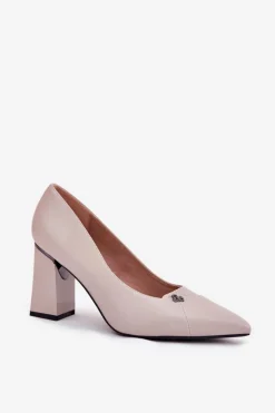 Damskie Buty damskie Vinceza Czółenka Na Słupku Eleganckie Vinceza 62224 Szare