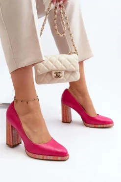 Laura Messi Czółenka Na Słupku 2746 Różowe Różowy