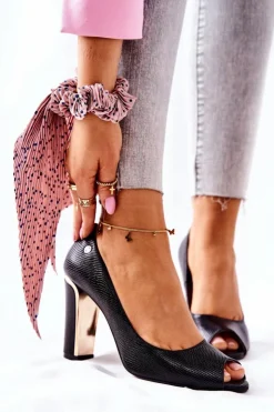 Damskie Monnari Czółenka Na Słupku 0780-020 Czarne