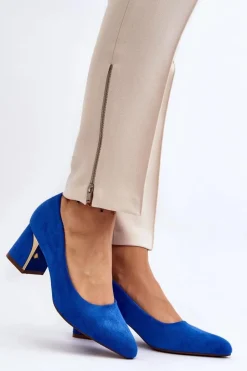 Boto Czółenka Zamszowe|Czółenka Na Słupku*Czółenka Na Słupku Niebieskie Stelloria