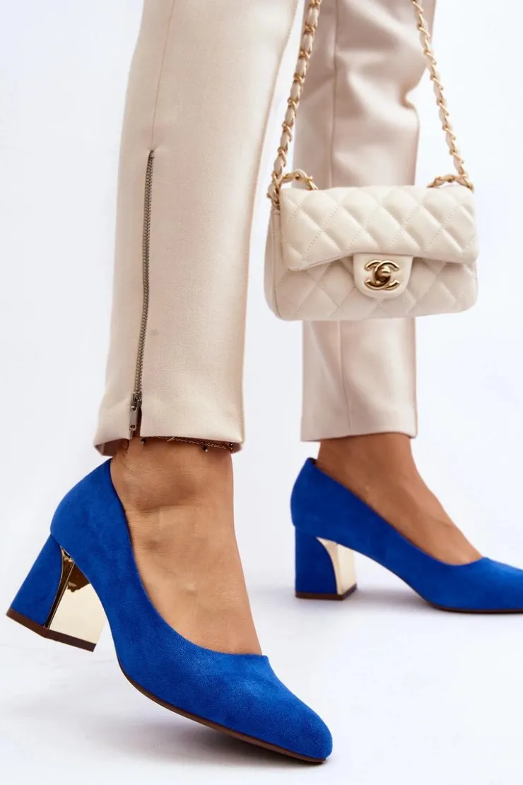 Boto Czółenka Zamszowe|Czółenka Na Słupku*Czółenka Na Słupku Niebieskie Stelloria