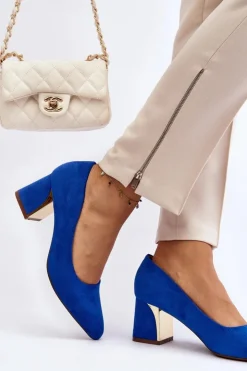 Boto Czółenka Zamszowe|Czółenka Na Słupku*Czółenka Na Słupku Niebieskie Stelloria