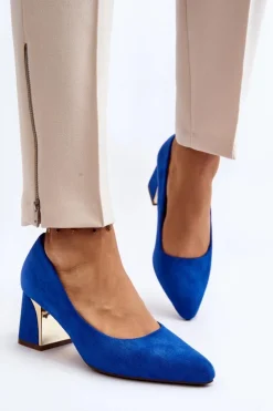 Boto Czółenka Zamszowe|Czółenka Na Słupku*Czółenka Na Słupku Niebieskie Stelloria