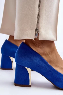 Boto Czółenka Zamszowe|Czółenka Na Słupku*Czółenka Na Słupku Niebieskie Stelloria