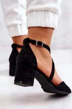 Buty Sergio Leone Czółenka Na Słupku*Czółenka Na Słupku Sergio Leone SK824 Czarne