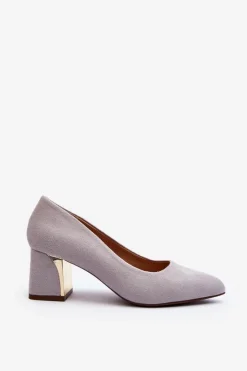 New Boto Czółenka Na Słupku Szare Stelloria