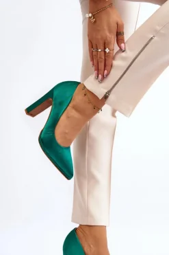 Damskie Boto Czółenka Na Słupku Zielone Piatti