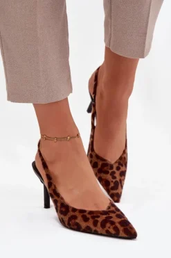 Damskie Boto Czółenka Na Szpilce Panterka Phelia