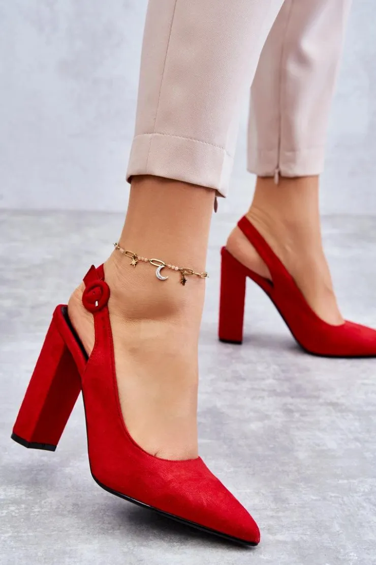 Boto Czółenka Na Słupku|Czółenka Klasyczne*Czółenka W Szpic Na Obcasie Czerwone Alanza