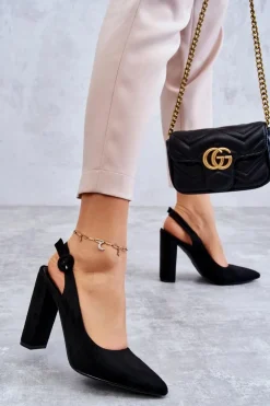 Boto Czółenka Na Słupku|Czółenka Klasyczne*Czółenka W Szpic Na Obcasie Czarne Alanza