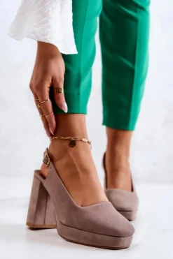 New Maciejka Czółenka Zamszowe 05441-10 Beżowe