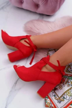 Buty damskie Vinceza Sandały Na Obcasie|Botki Sznurowane*Czerwone Botki Sandały Na Słupku Odkryte Palce Grays