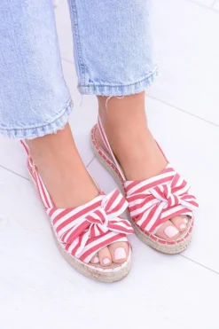 Sale Boto Czerwone Damskie Sandały Espadryle Kokardy Buni