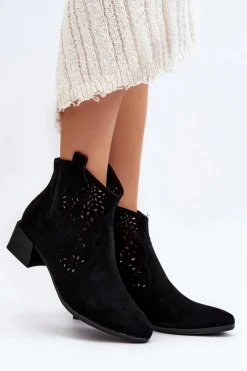 Online Buty damskie Vinceza Damskie Ażurowe Botki Czarne Madalina