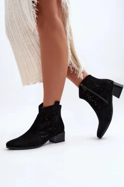 Online Buty damskie Vinceza Damskie Ażurowe Botki Czarne Madalina