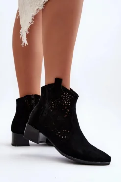 Online Buty damskie Vinceza Damskie Ażurowe Botki Czarne Madalina