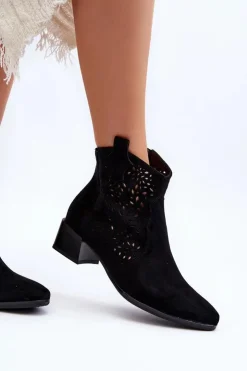 Online Buty damskie Vinceza Damskie Ażurowe Botki Czarne Madalina