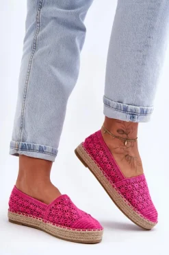 Discount Boto Damskie Ażurowe Espadryle Różowe One Lover