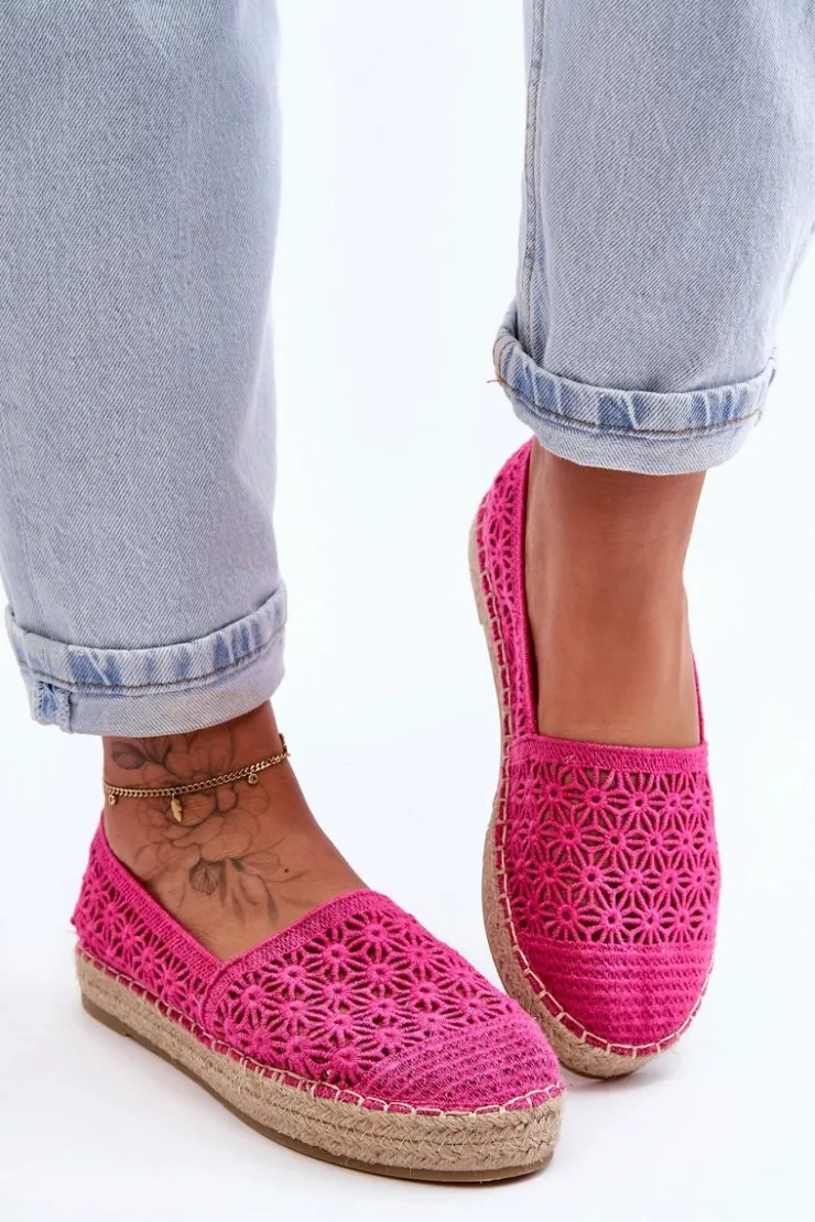 Discount Boto Damskie Ażurowe Espadryle Różowe One Lover
