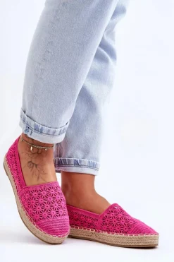 Discount Boto Damskie Ażurowe Espadryle Różowe One Lover