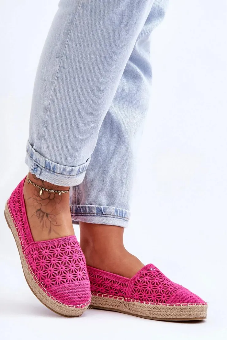 Discount Boto Damskie Ażurowe Espadryle Różowe One Lover
