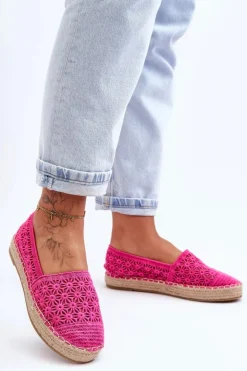 Discount Boto Damskie Ażurowe Espadryle Różowe One Lover