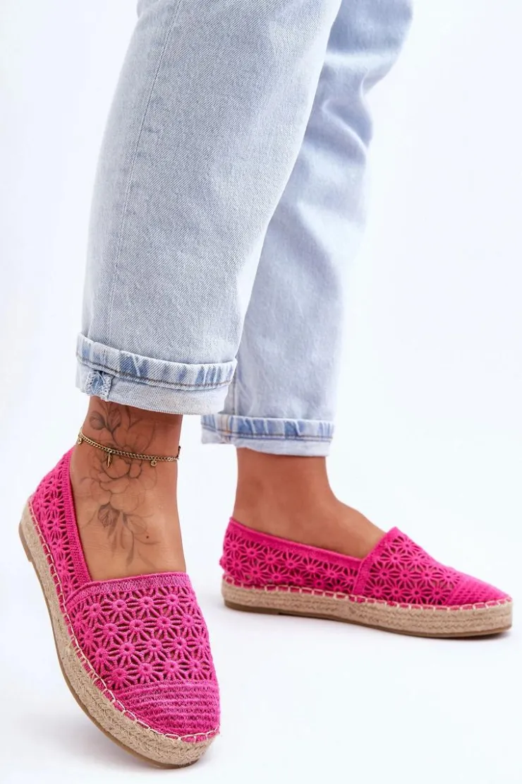 Discount Boto Damskie Ażurowe Espadryle Różowe One Lover