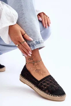 Damskie Boto Damskie Ażurowe Espadryle Czarne One Lover