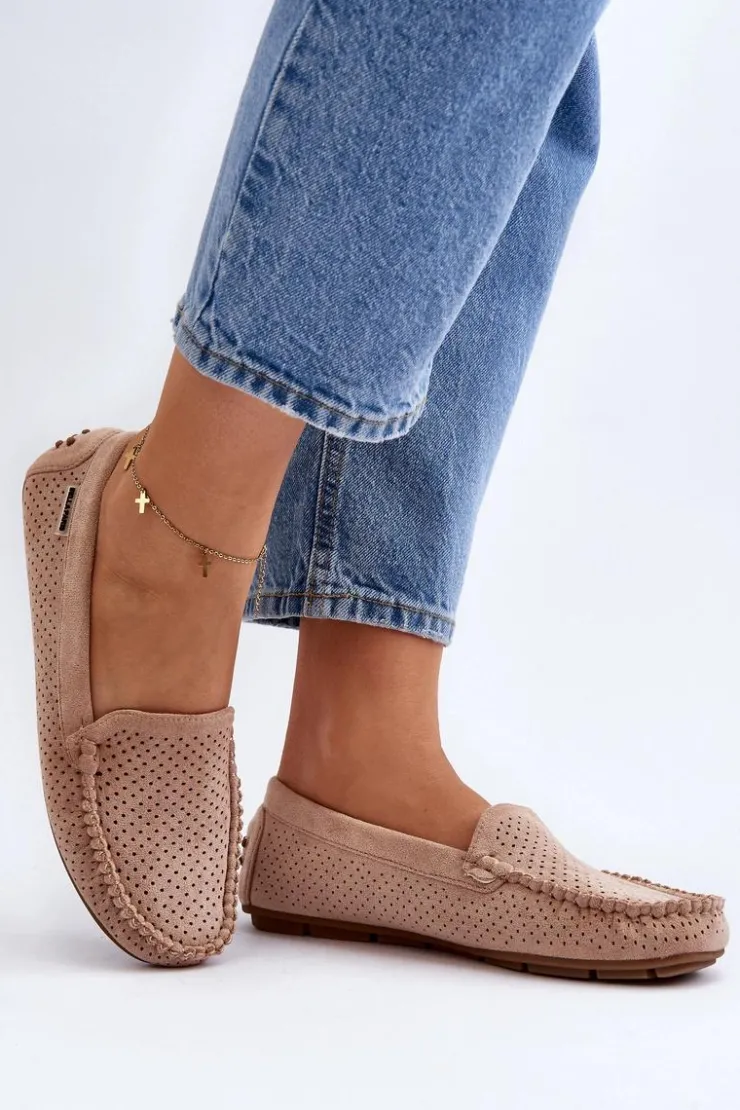 Damskie Boto Damskie Ażurowe Mokasyny Beżowe Rasirna