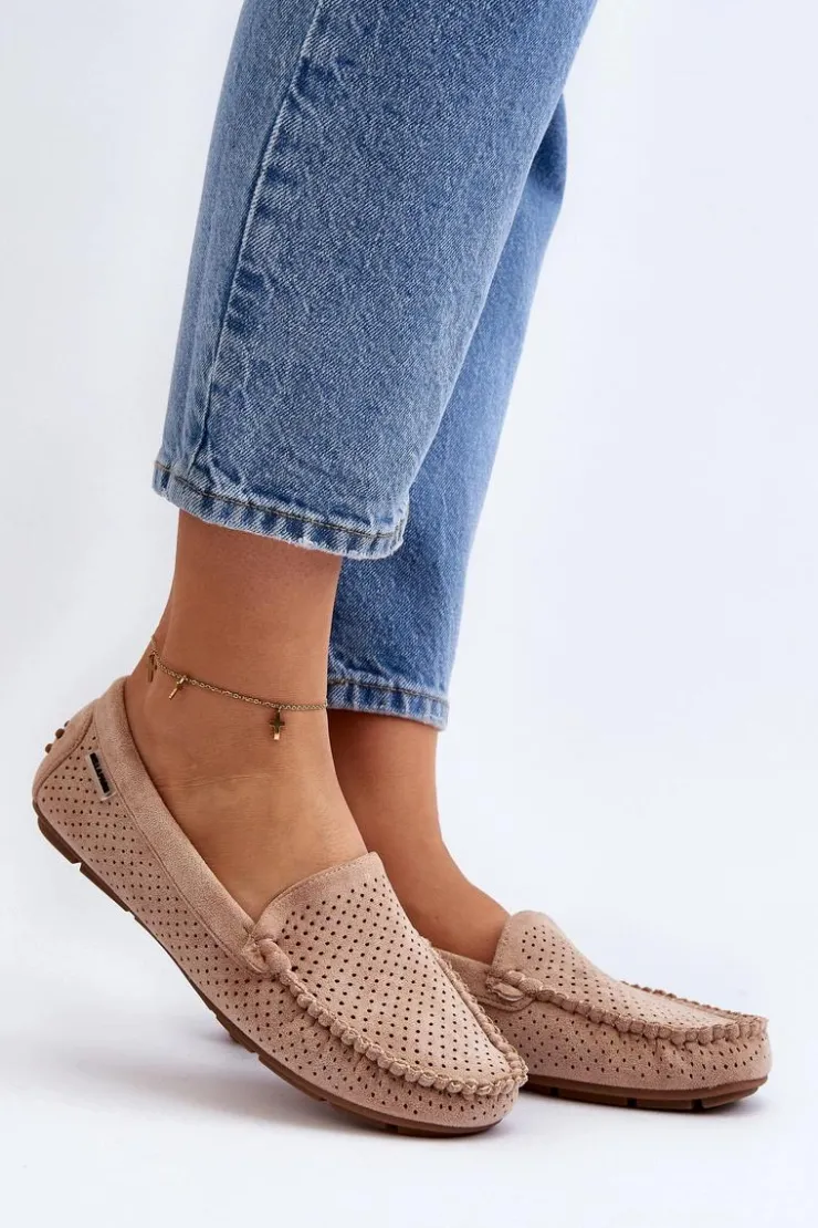 Damskie Boto Damskie Ażurowe Mokasyny Beżowe Rasirna