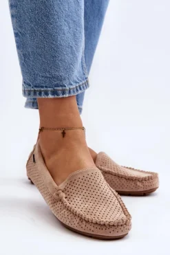 Damskie Boto Damskie Ażurowe Mokasyny Beżowe Rasirna