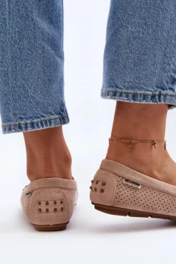 Damskie Boto Damskie Ażurowe Mokasyny Beżowe Rasirna