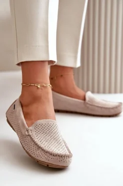 Damskie Boto Damskie Ażurowe Mokasyny Jasnobeżowe Rasirna