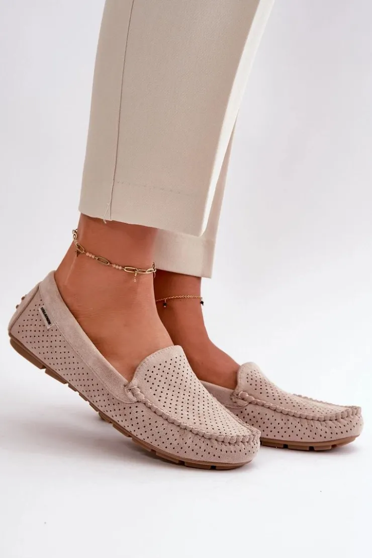 Damskie Boto Damskie Ażurowe Mokasyny Jasnobeżowe Rasirna