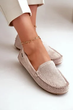 Damskie Boto Damskie Ażurowe Mokasyny Jasnobeżowe Rasirna