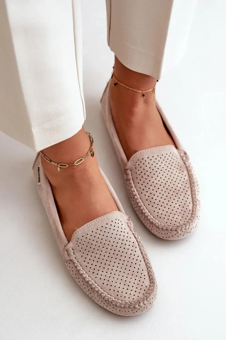 Damskie Boto Damskie Ażurowe Mokasyny Jasnobeżowe Rasirna