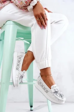 Best Buty damskie Vinceza Damskie Ażurowe Mokasyny Na Platformie Białe Louise