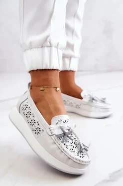 Best Buty damskie Vinceza Damskie Ażurowe Mokasyny Na Platformie Białe Louise